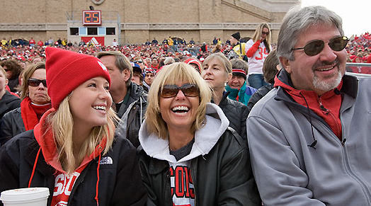 Parents Parents and their student enjoy a Badger football game at Camp Randall