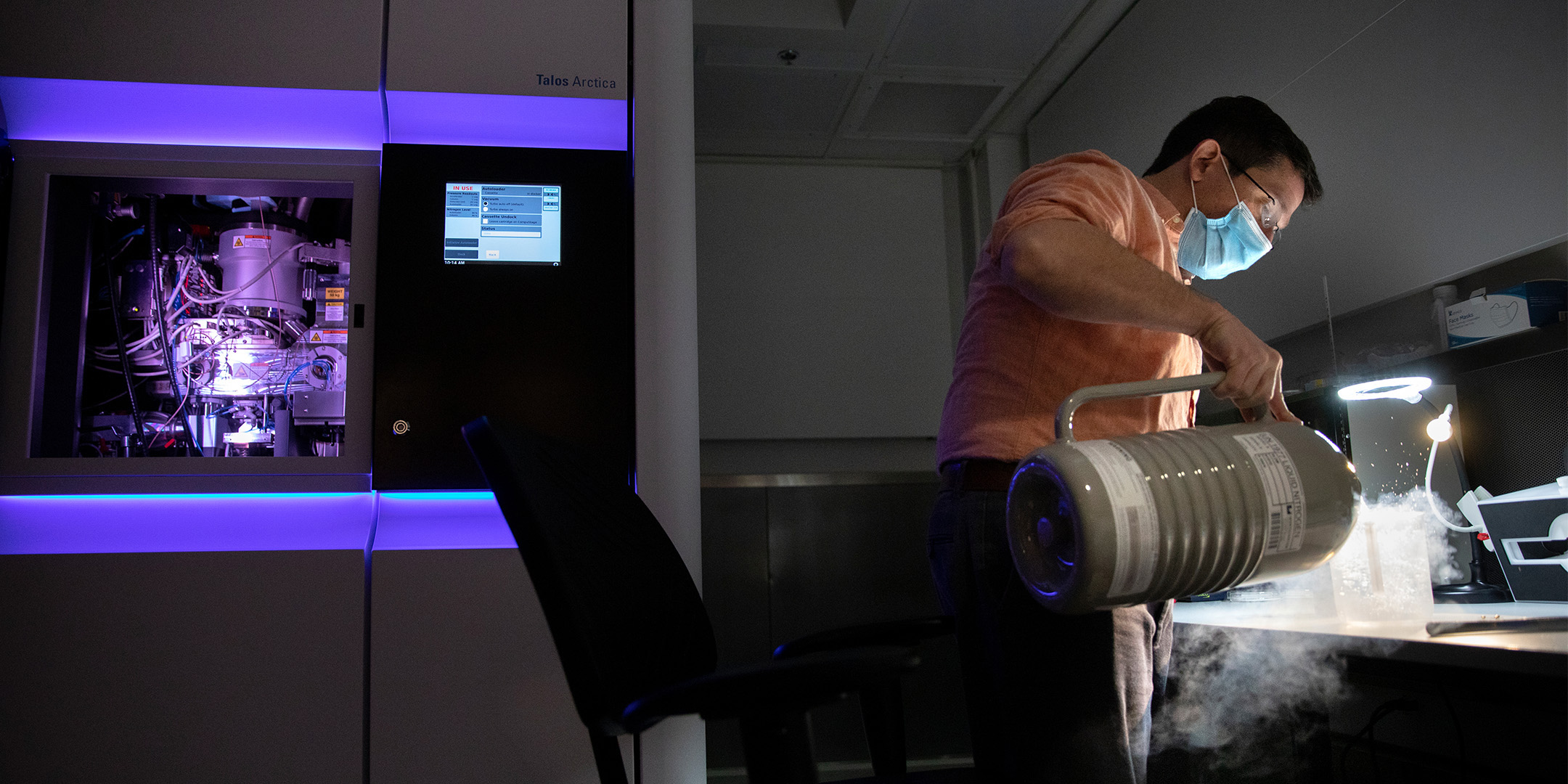 Person working in a cryo lab