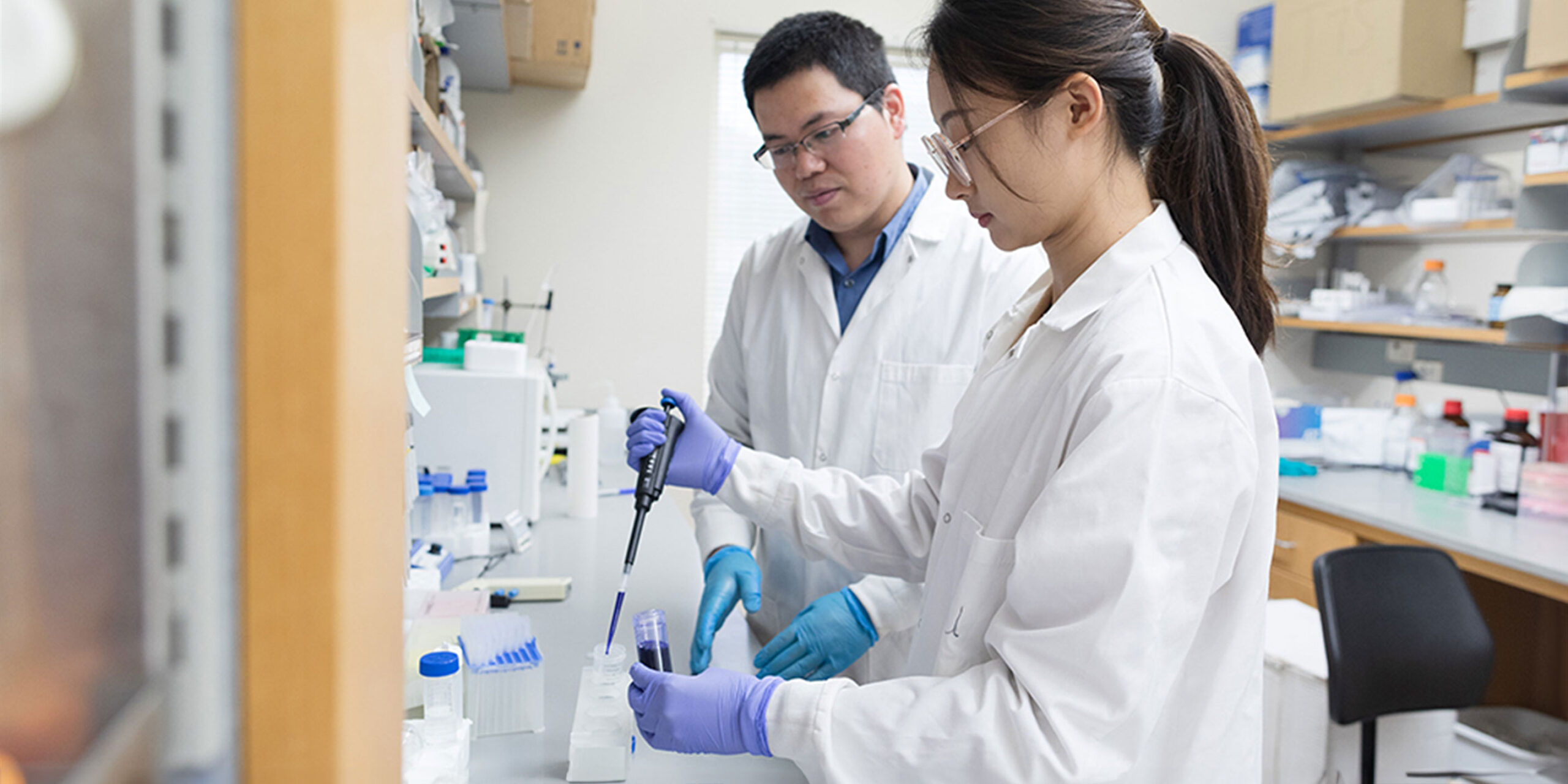Students working in a lab
