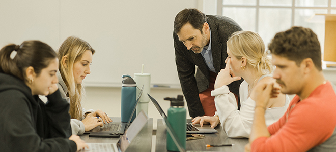 School of Human Ecology building Students in a class
