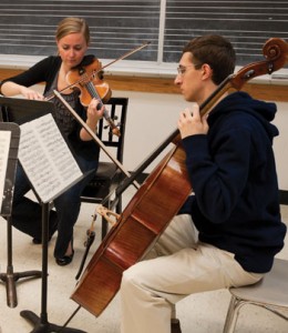 Eleanor Bartsch and Taylor Skiff from the Perlman Trio