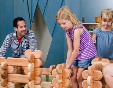 Dave Melter with children for a class