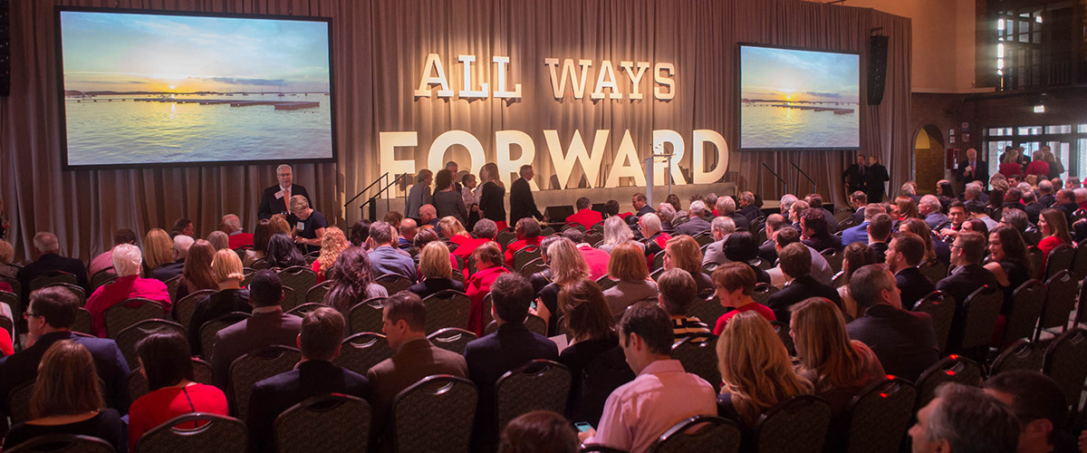 Crowd gathered for an event in Chicago