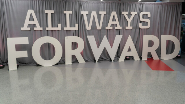 All Ways Forward AWF fundraising campaign Nicholas Recreation Center NIC Oct. 29, 2021, in Madison, Wis. (Photo © Andy Manis) Large All Ways Forward sign