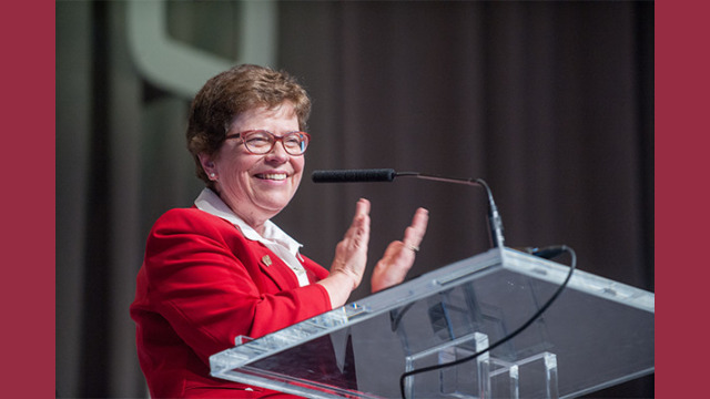 Chancellor Rebecca Blank speaking