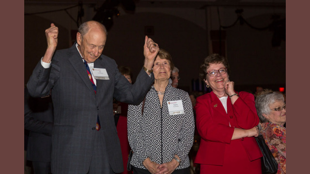 Chancellor Rebecca Blank with attendees