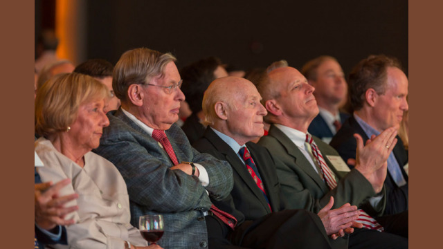 Herbert H. (Herb) Kohl ’56 and Allan H. (Bud) Selig ’56 and others sitting in attendence