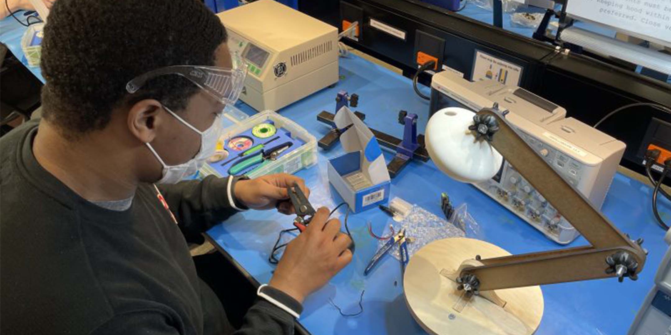 Engineering Student working on a project