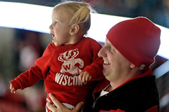 Father and Daughter enjoy Badger game