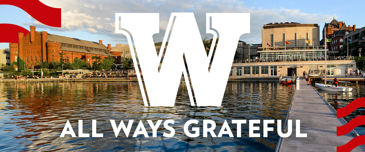 All Ways Grateful text overlaid on top of the Union Terrace