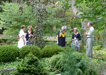 Asian-inspired garden to visitors for a High Tea Asian-inspired garden to visitors for a High Tea