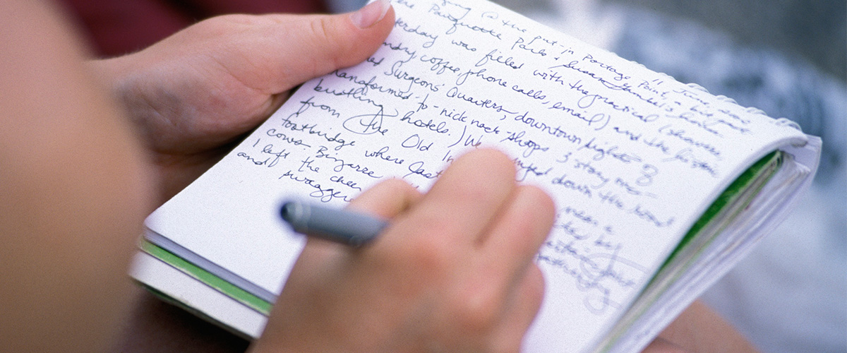 A person writing
