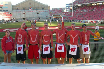 Michael Poeschel as the "K" in a salute to BUCKY!
