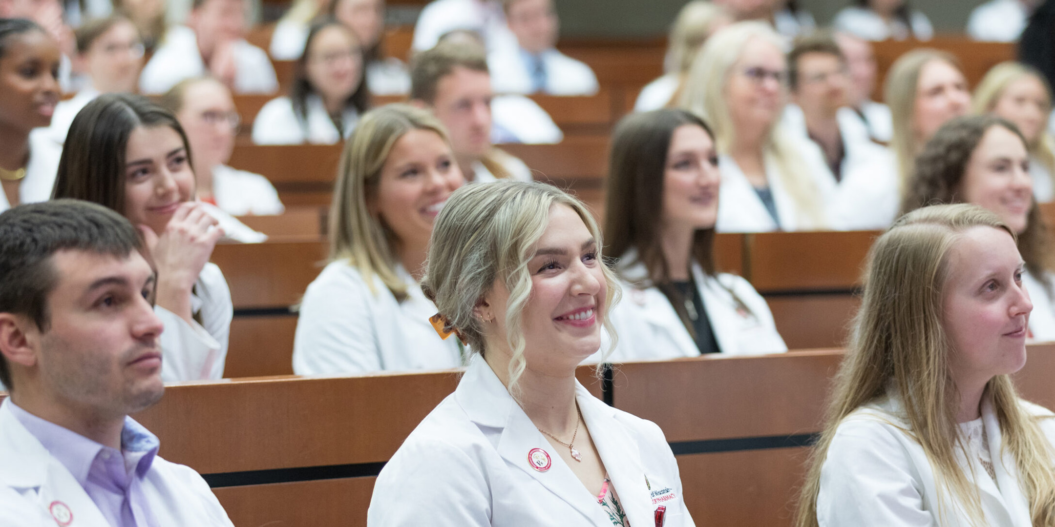 Pharmacy students at their white coat ceremony