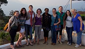 Michelle Quinn and a group of graduate students