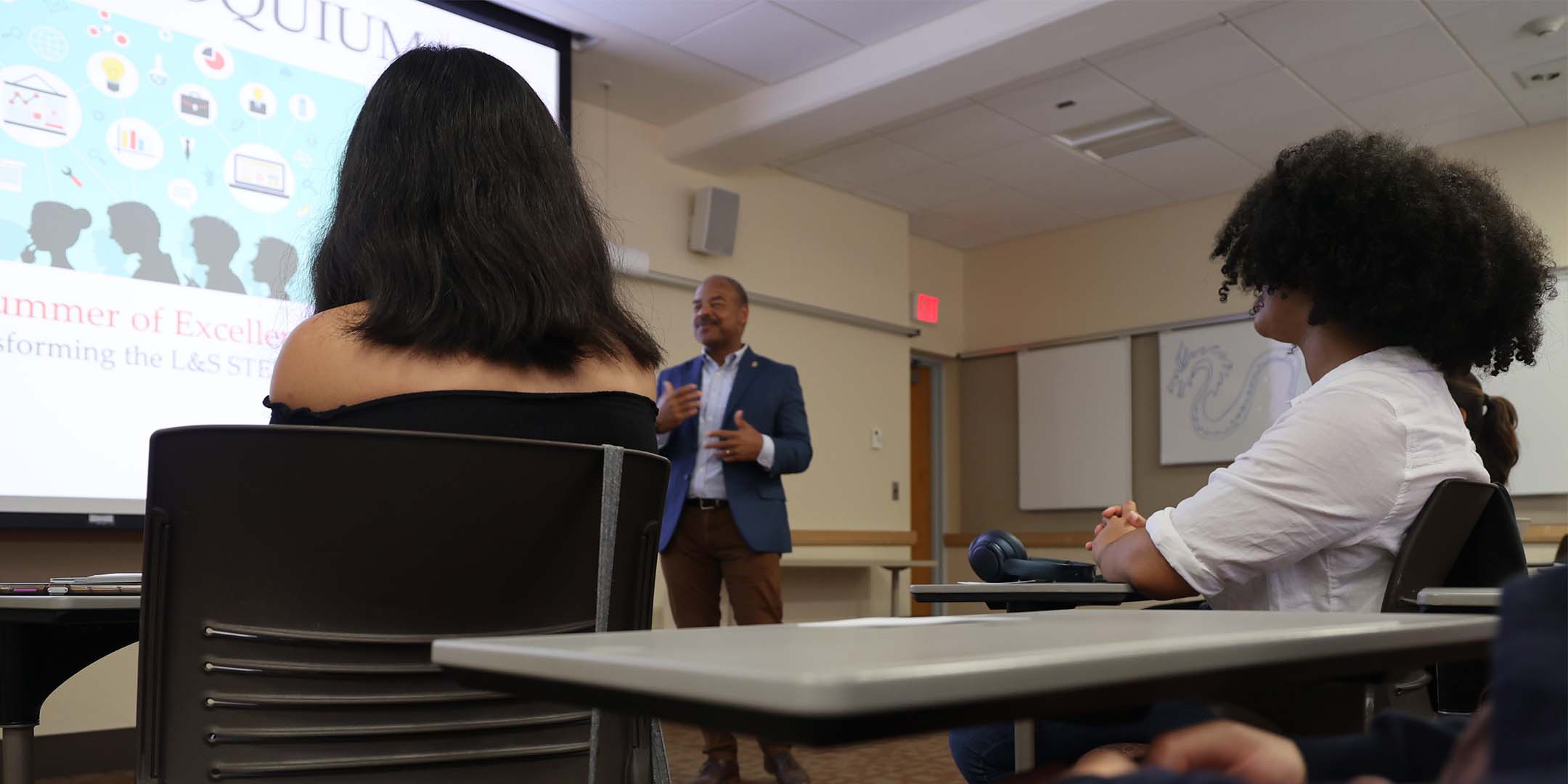 STEM professor and students