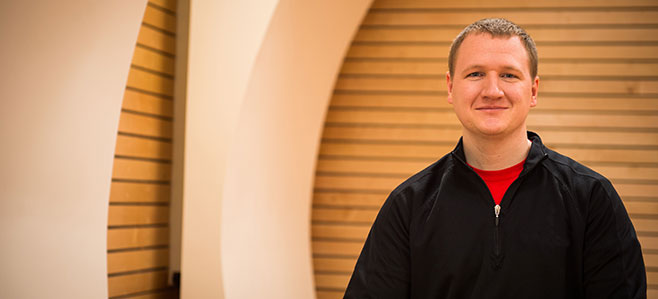 Travis Leanna an electrical engineering student at UW-Madison and participant in the PTSD study, served with the U.S. Marines in Iraq. He meditates daily and has completed training to be an instructor of yogic breathing techniques so he can help other veterans.